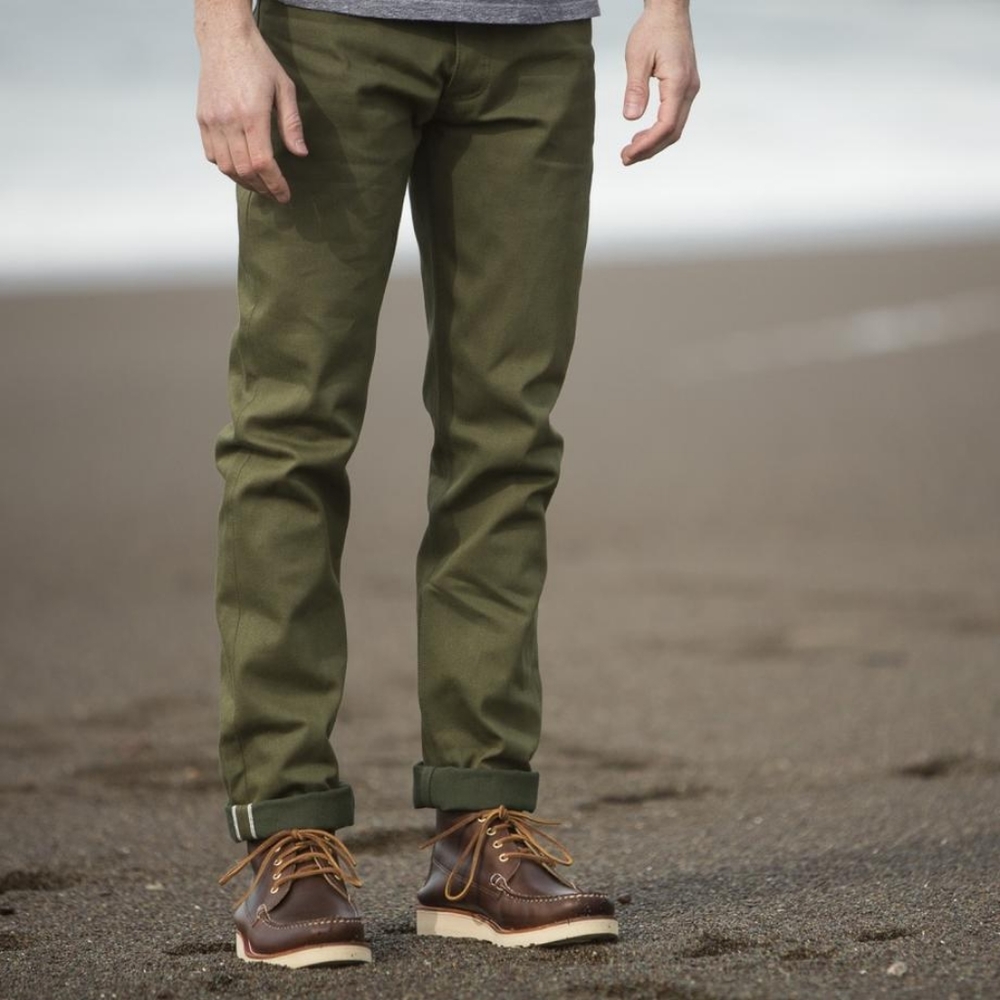 Gustin #159 Japan Olive selvedge denim 35x28